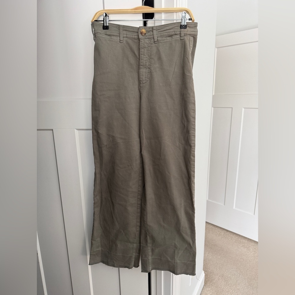 Marine Layer Bridget Crop Dusty Olive Green Pants - Picture 3 of 6